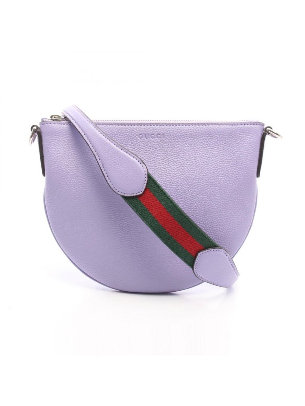 Gucci Shoulder Bag B Lavender Green Red Leather 2-Way